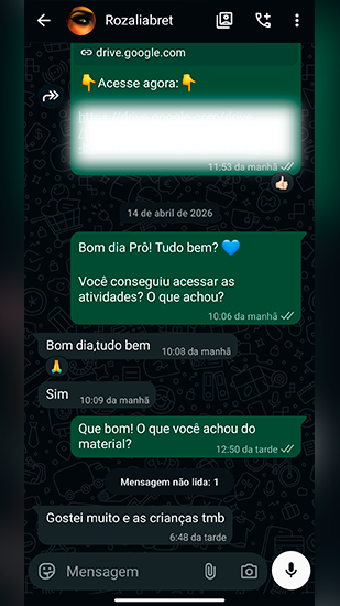 Depoimento da Prô Rozalia sobre o acesso ao material